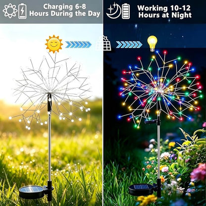 210 LED Solar Firework Lights, 8 Modes Solar Garden Lights Outdoor Waterproof - Image 5