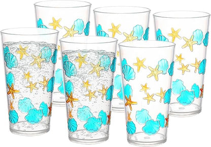 KLIFA- HAWAII series- 20.9 ounce, Sea World Acrylic Drinking Glasses, by KLIFAHome