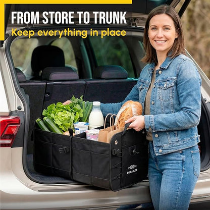2-Section Trunk Organizer Foldable Car Storage Bin – Compact Dual-Compartment - Image 5
