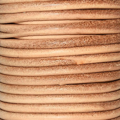 Mandala Crafts Round Cowhide Genuine Rust Leather Cord - Image 3