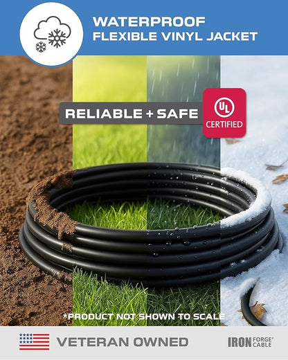 Iron Forge Cable 3 Outlet Outdoor Extension Cord 10 ft, 16/3 SJTW Black - Image 2