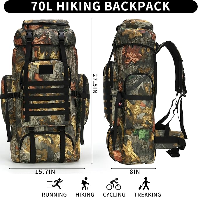 Hiking Backpack for Men 70L/100L Camping Backpack Military Rucksack Molle 3 - Image 2