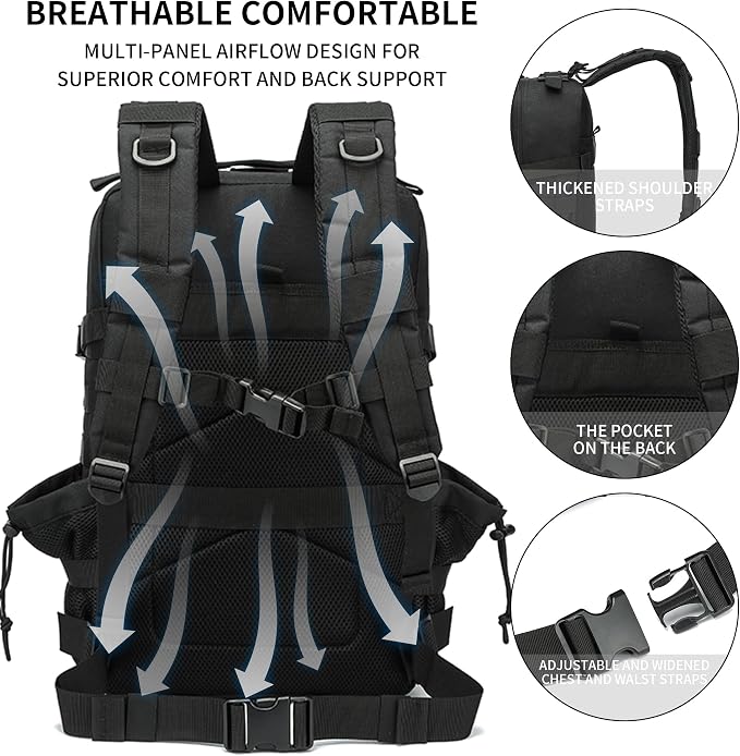 Military Tactical Backpack 45L/25L 3 Day Assault Pack Molle Daypack Hiking - Image 3