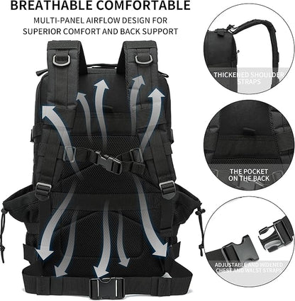 Military Tactical Backpack 45L/25L 3 Day Assault Pack Molle Daypack Hiking - Image 3