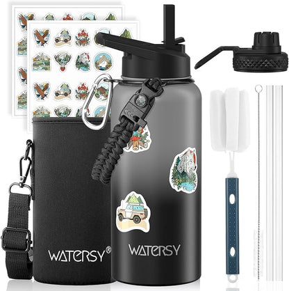 32oz Insulated Water Bottle, BPA Free&Leak Proof, Stainless Steel Water Flask by Watersy