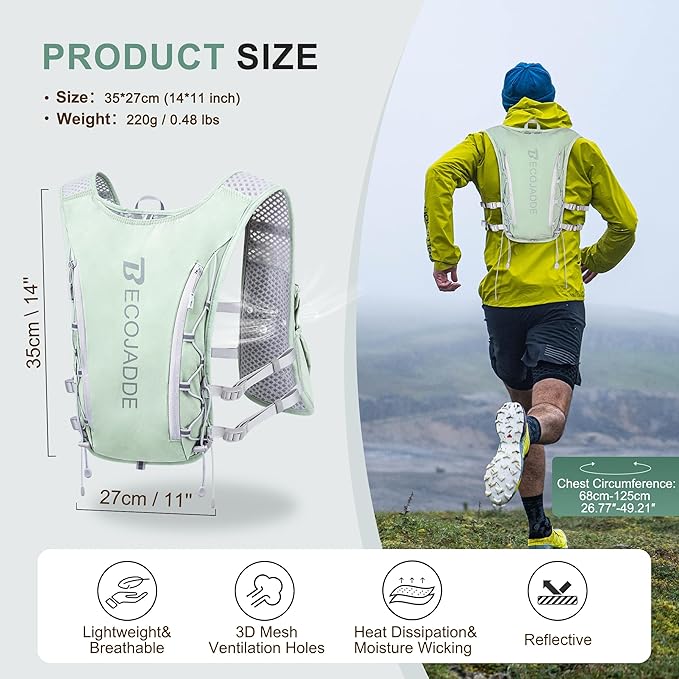 BECOJADDE Running Vest Hydration Backpack - Image 4