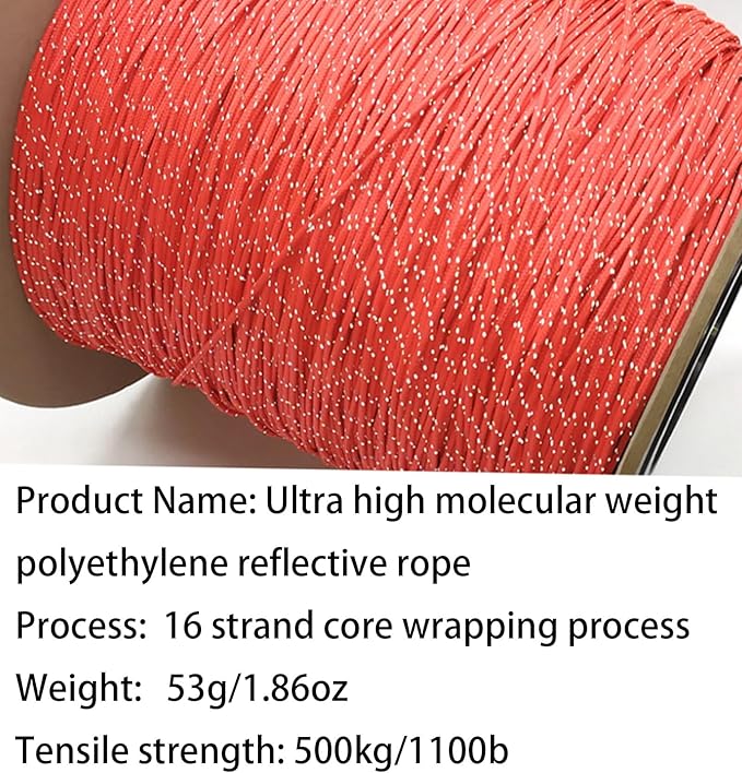 Dyneema Reflective Rope -2mm 400kg Fracture Strain - Image 3