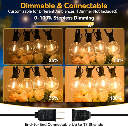 100ft Outdoor String Lights Waterproof/Connectable/Dimmable - Image 4