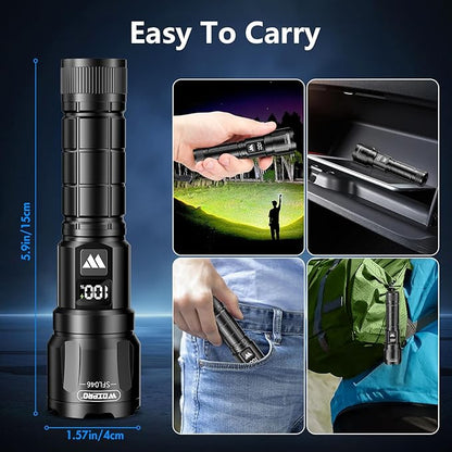 Wdtpro LED Rechargeable Flashlight 2Pack, 3Modes Super Bright High Lumens - Image 6