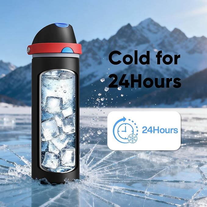 Insulated Water Bottle with Straw - Image 7