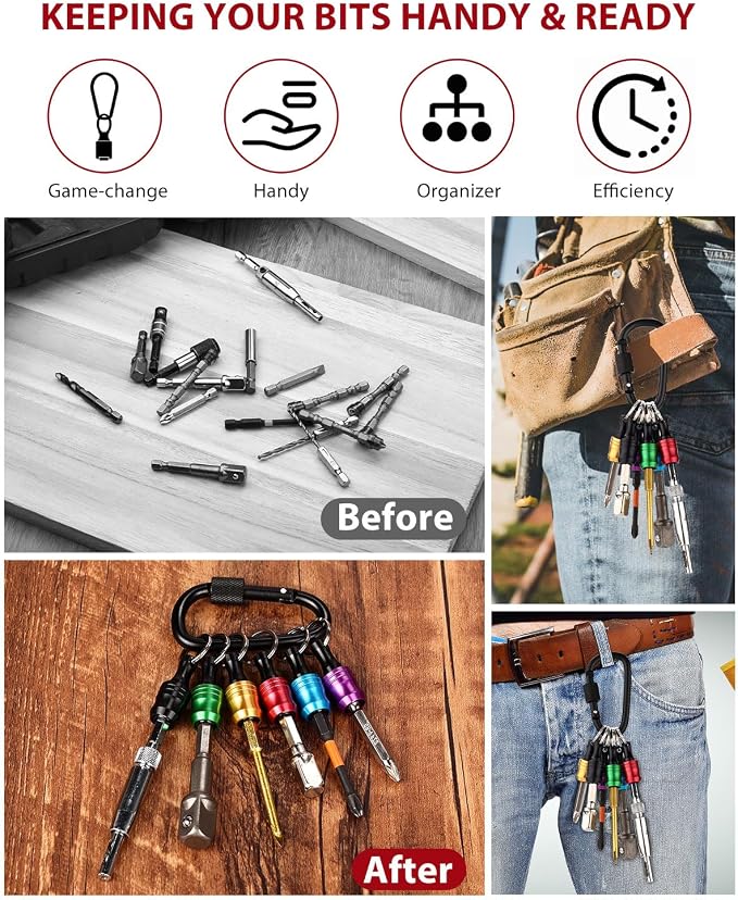 katerk 6pcs Bit Holder with Carabiner Socket - Image 6