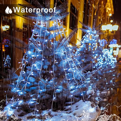 JMEXSUSS 300 LED Christmas Lights Clear Wire, 8 Modes White Christmas String - Image 2