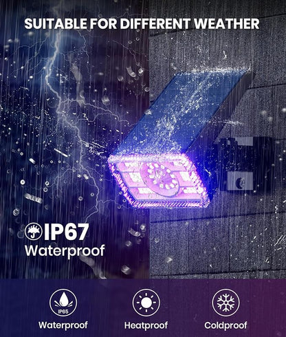 2 Pack - Solar Christmas Lights Outdoor Waterproof, 6 Color Changing Spotlights - Image 3