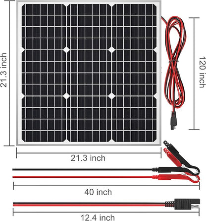 SOLPERK Solar Panel Kit 50W 12V, Waterproof Solar Battery Trickle Charger - Image 6