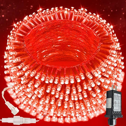 Connectable 200 LED String Lights Indoor Outdoor, 66FT Red Christmas Lights by SANJICHA