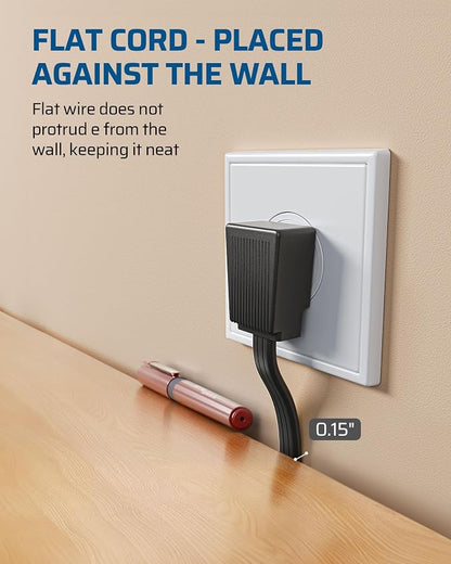 DEWENWILS Flat Plug Extension Cord, 1 FT 16/3 Awg Grounded Power Cable - Image 5