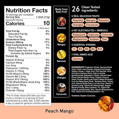 DryWater Electrolyte Powder Packets, Peach Mango - Image 7