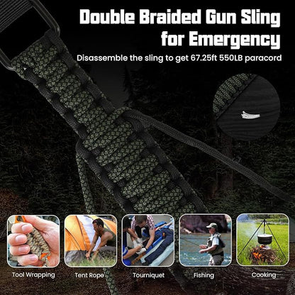 Double Braide 550LB Shotgun Sling 2 Point Paracord Rifle Sling, Non-Slip - Image 3