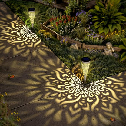 gardencave 6 Pack Solar Lights Outdoor Garden Decorative Mandala Solar Garden - Image 6