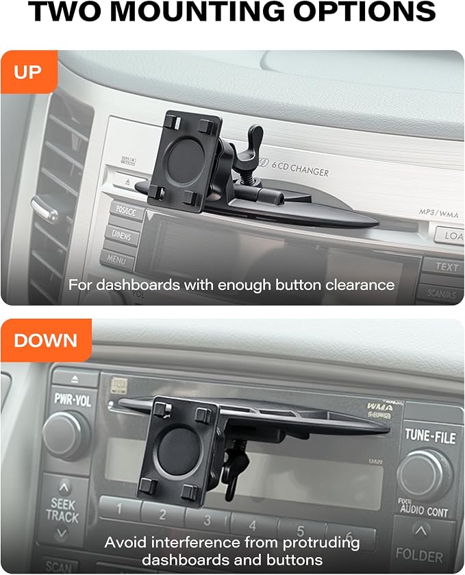 1Zero CD Slot Mount for CarPlay Screen, 360° Rotation Tool-Free Installation - Image 5