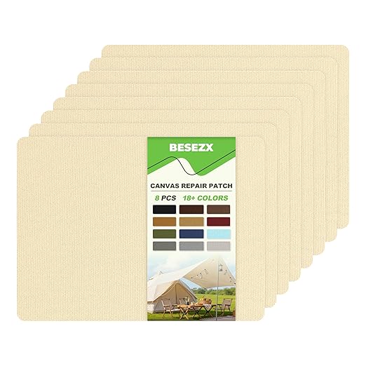 Besezx Canvas Repair Patch, Outdoor Gear Patch, 7.87x5.9 Inches 8PCS, by Besezx