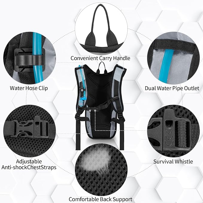 Hydration Backpack with Leak Proof Water Bladder, Lightweight Hydro Water - Image 6