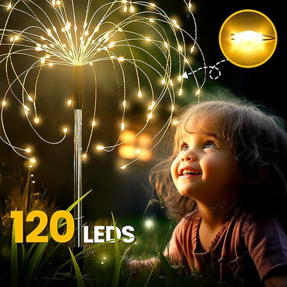 GIGALUMI Garden Decor Outdoor Lights 120LED 2Pack, Solar Garden Lights - Image 7