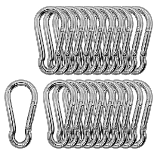 304 Stainless Steel Carabiners -1.57 inch Heavy Duty, Durable & Rust-Free Clips by Outmate