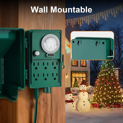 SURAIELEC Outdoor Power Stake, 24-Hour Mechanical Light Timer, Electrical Power - Image 6