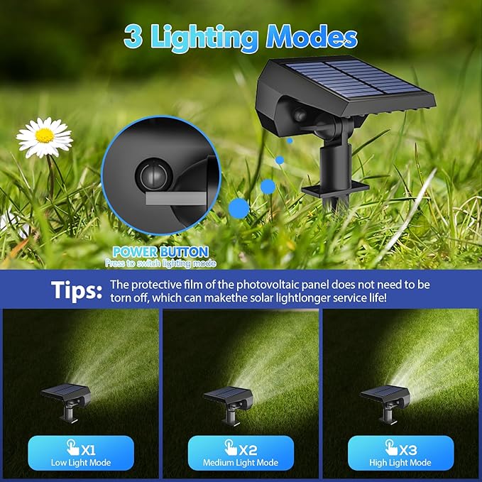 NYMPHY Solar Lights Outdoor Waterproof IP68, 56 LED 3 Lighting Modes Solar - Image 4