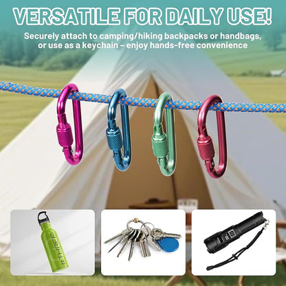 Multi-Pack Aluminum Carabiner Clips, Outdoor Activities - Image 5
