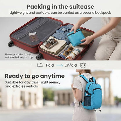 Lightweight Hiking Backpack 30L Packable Foldable Daypack Collapsible Travel - Image 5
