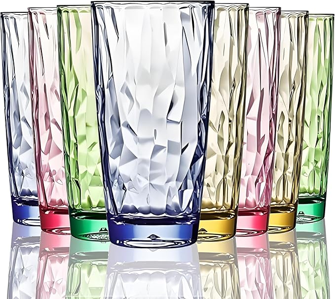 15Oz Unbreakable Tritan Drinking Glasses Shatterproof Acrylic Glasses Drinkware by VEILEDGEM