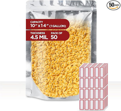BELLE KR® 50 Pcs 1 Gallon Mylar Bags by BELLEKR