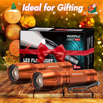 WdtPro LED Flashlight High Lumens SR2000 Pro, 2 Pack Brighter Tactical - Image 6