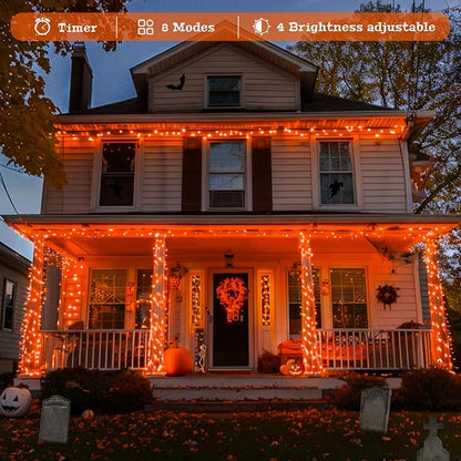 JMEXSUSS 400 LED Orange Lights for Halloween Decor, 132ft Orange String Lights - Image 2