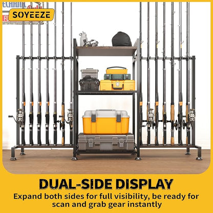 SOYEEZE Fishing Rod Holder for 28 Rods, Ground Stand Fishing Pole Holders for - Image 4