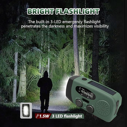 WVL 7400mWh Emergency Weather Radio, Portable Solar Hand Crank Radio AM/FM/NOAA - Image 5