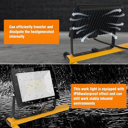 LED Work Lights with Stand, 21000 Lumen, 2-Head Adjustable Work Light, - Image 7