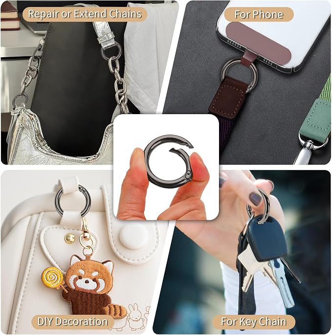 Gkeygo Key Ring Clip, 4/5 Inch Keychain Rings, 8 Pack Round Carabiner Clip - Image 6