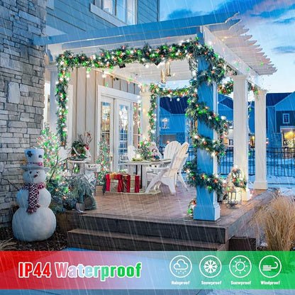 JMEXSUSS 2 Pack Red White and Green Solar Christmas Lights, Each 33FT 100 LED - Image 4