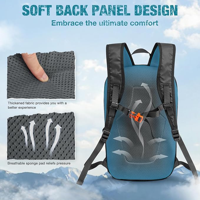 G4Free Small Hiking Backpack 20L Lightweight Foldable Packable Travel Daypack - Image 2