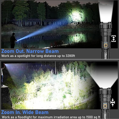 Flashlights LED High Lumens Rechargeable, Goreit 20, 000 Lumens XHP70.2 Super - Image 7