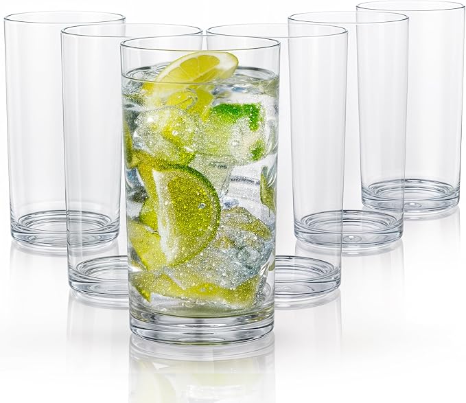 Zulay Kitchen Plastic Drinking Glasses – 24oz Acrylic Shatterproof Water Cups by ZulayKitchen
