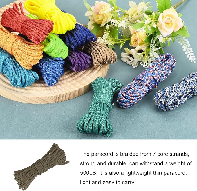 550 Paracord Rope 26ft, 4mm Thin Paracord Nylon Cord 7-Strand Core - Image 3