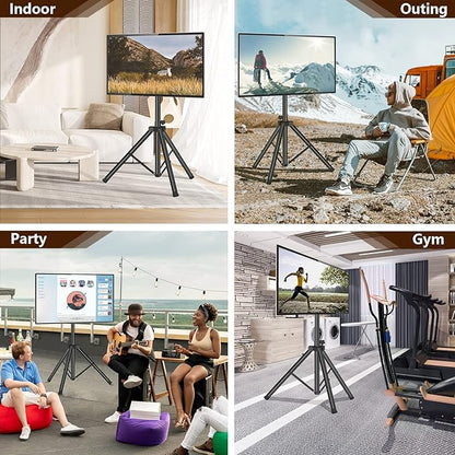 Tripod TV Stand for 23-75 inch Flat Screen/Curved TVs up to 100 lbs, Outdoor TV - Image 3