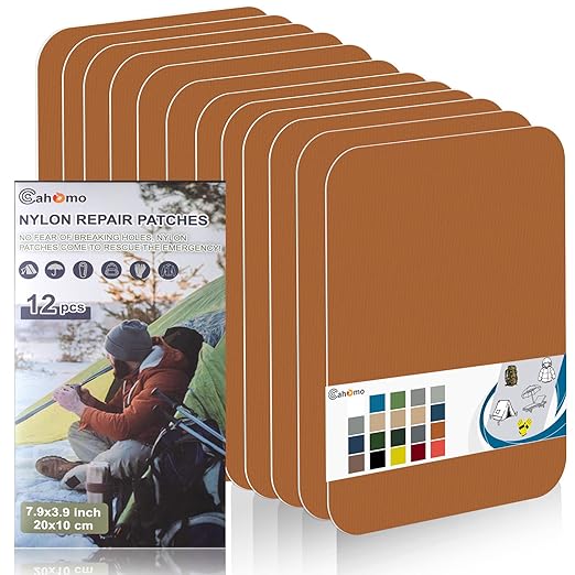 Cahomo 7.9x3.9 inch 12 PCS Nylon Repair Patch Nylon Repair Tape Self Adhesive by Cahomo