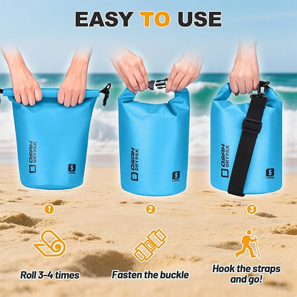 Waterproof Dry Bag, 5L/10L/20L/30L/40L Roll Top Lightweight Storage Backpack - Image 4