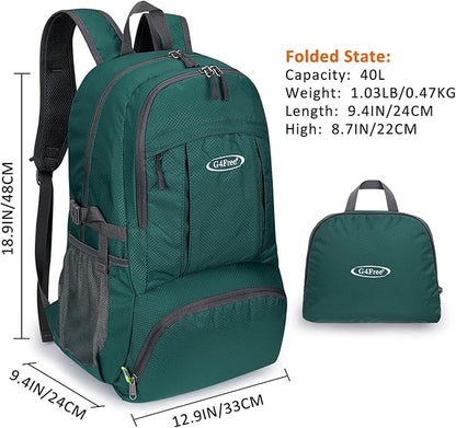 G4Free 40L Lightweight Packable Hiking Backpack, Waterproof Travel Daypack - Image 4