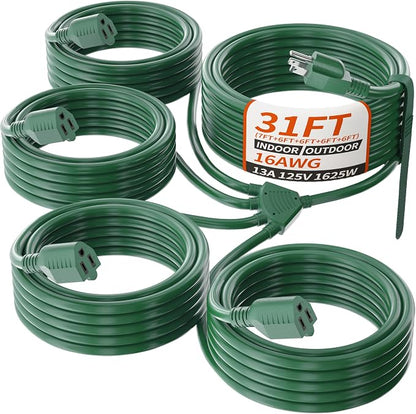 PlugSaf 1 to 4 Splitter Outdoor Extension Cord by PlugSaf